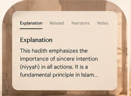 Hadith explanation and related study tools